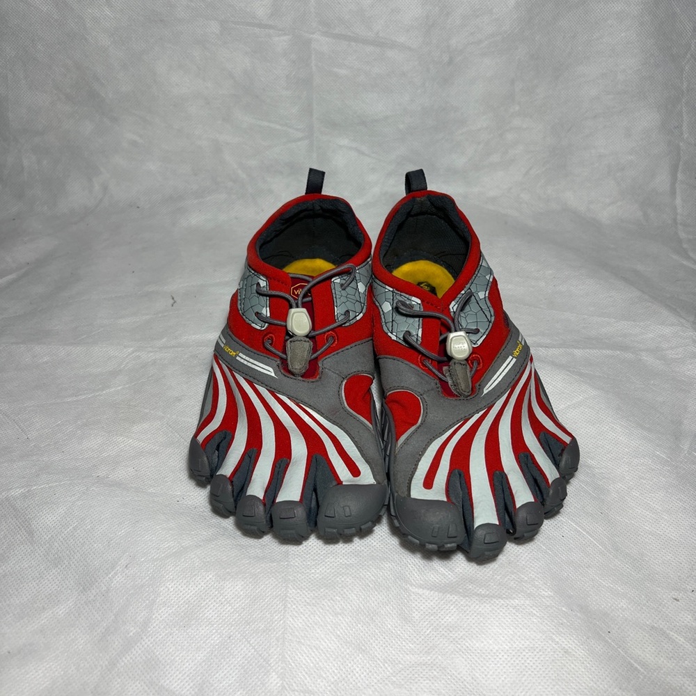 Vibram 5 Finger Running HIking Trail Shoes w4135 Sz41 9-9.5 Spyridon Orange Grey